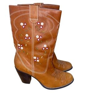 Seychelles Boots Womens Size 7 Heeled Cowboy Cowgirl Boho Festival Embroidered